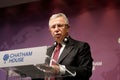 Mansur YavaÃÅ¸, mayor of Ankara, speaks about the state of democracy in Turkey, at Chatham House Royalty Free Stock Photo